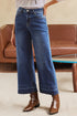 Raw Hem High Waist Straight Leg Loose Jeans